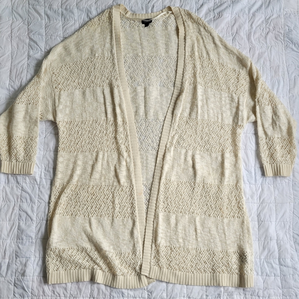 Torrid Cream Lace Knit Cardigan